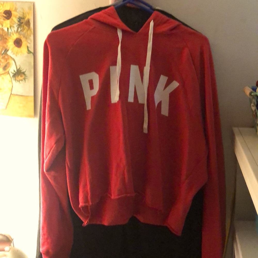 PINK Cropped Sweatshirt (red)